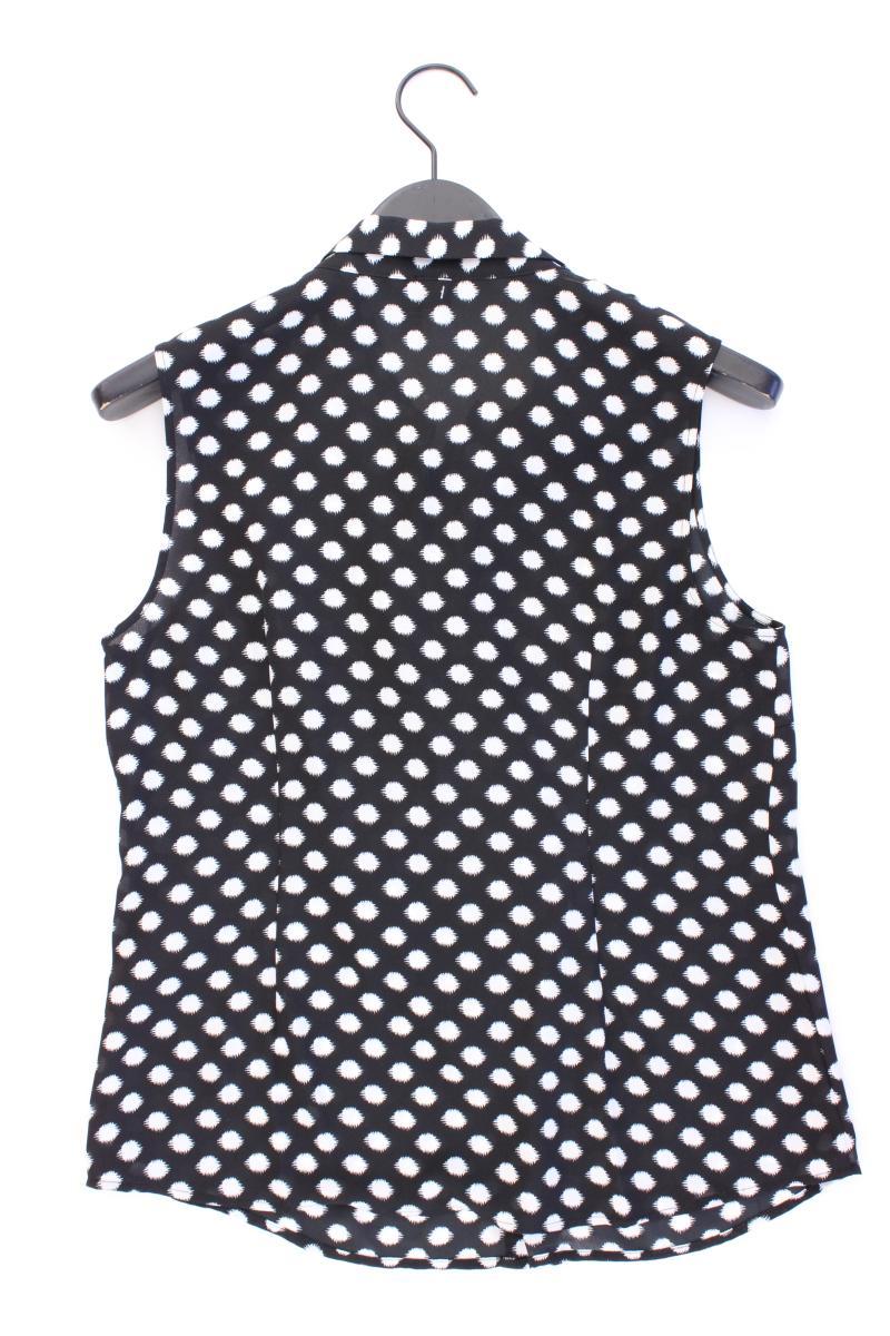 s.Oliver Rüschenbluse Gr. 40 gepunktet Ärmellos schwarz aus Polyester