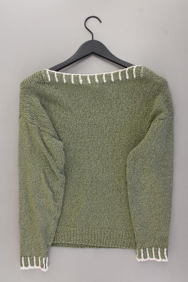 Heine Grobstrickpullover Gr. 36 olivgrün aus Baumwolle