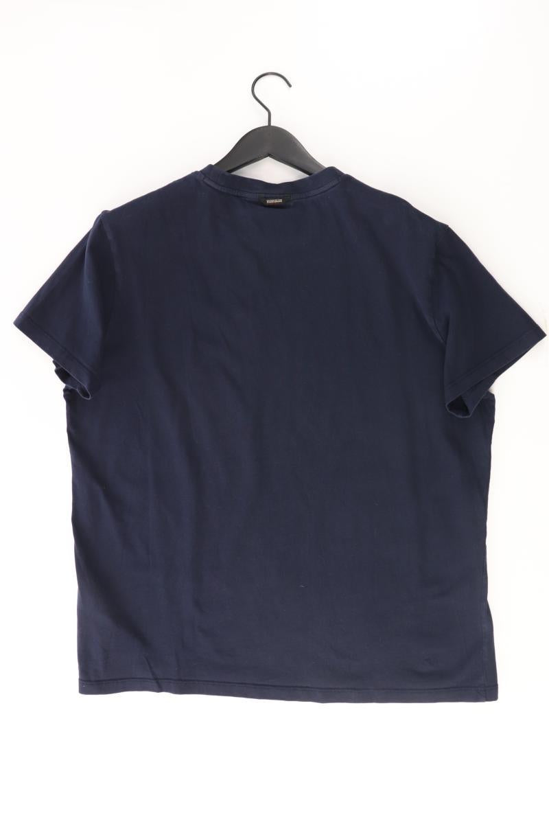 Napapijri Printshirt für Herren Gr. XXL Kurzarm blau aus Baumwolle