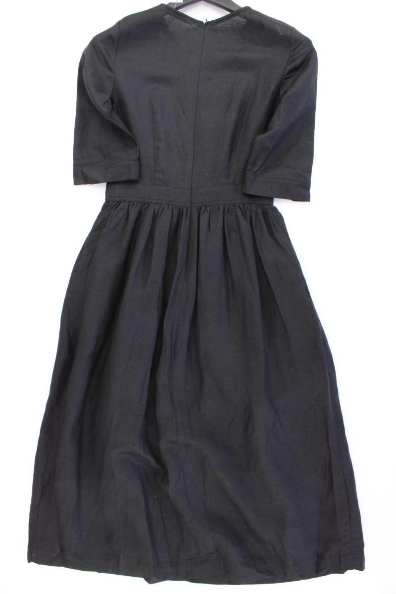 Esprit Kleid mit Leinen Gr. 32 3/4 Ärmel schwarz