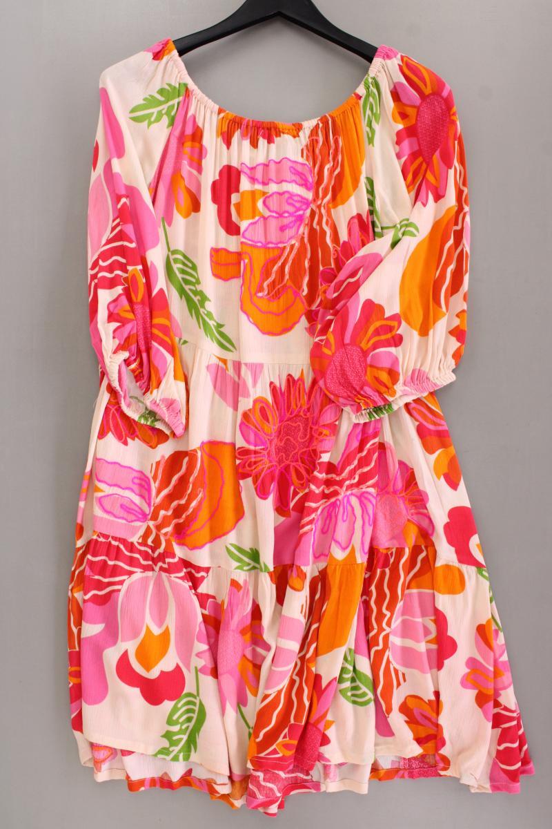 Paprika Midikleid Gr. 48 mit Blumenmuster 3/4 Ärmel mehrfarbig