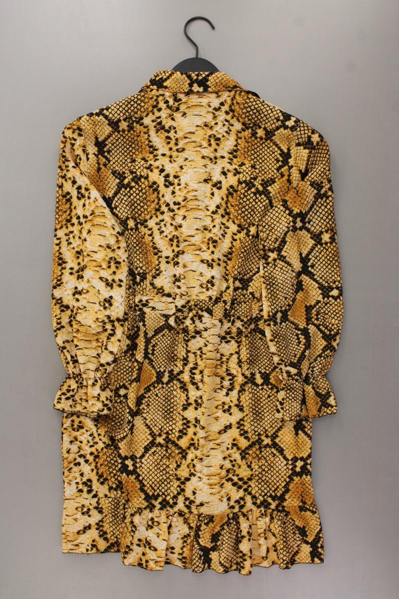 New Collection Kleid Gr. M mit Tierdruck neuwertig Langarm gelb aus Polyester