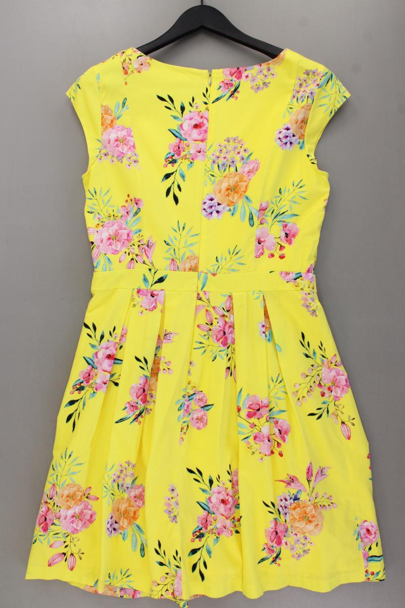 s.Oliver Etuikleid Gr. 40 mit Blumenmuster neuwertig Kurzarm gelb aus Baumwolle