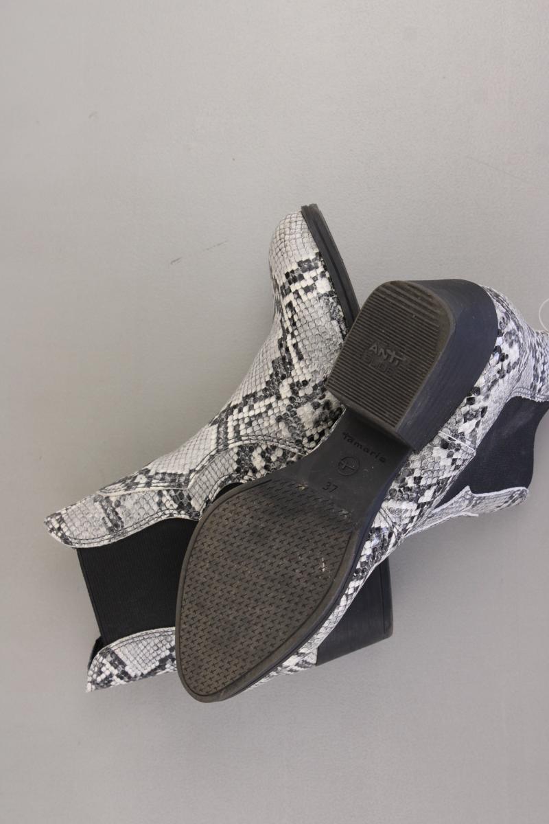 Tamaris Stiefeletten Gr. 37 mit Tierdruck grau aus Kunstleder
