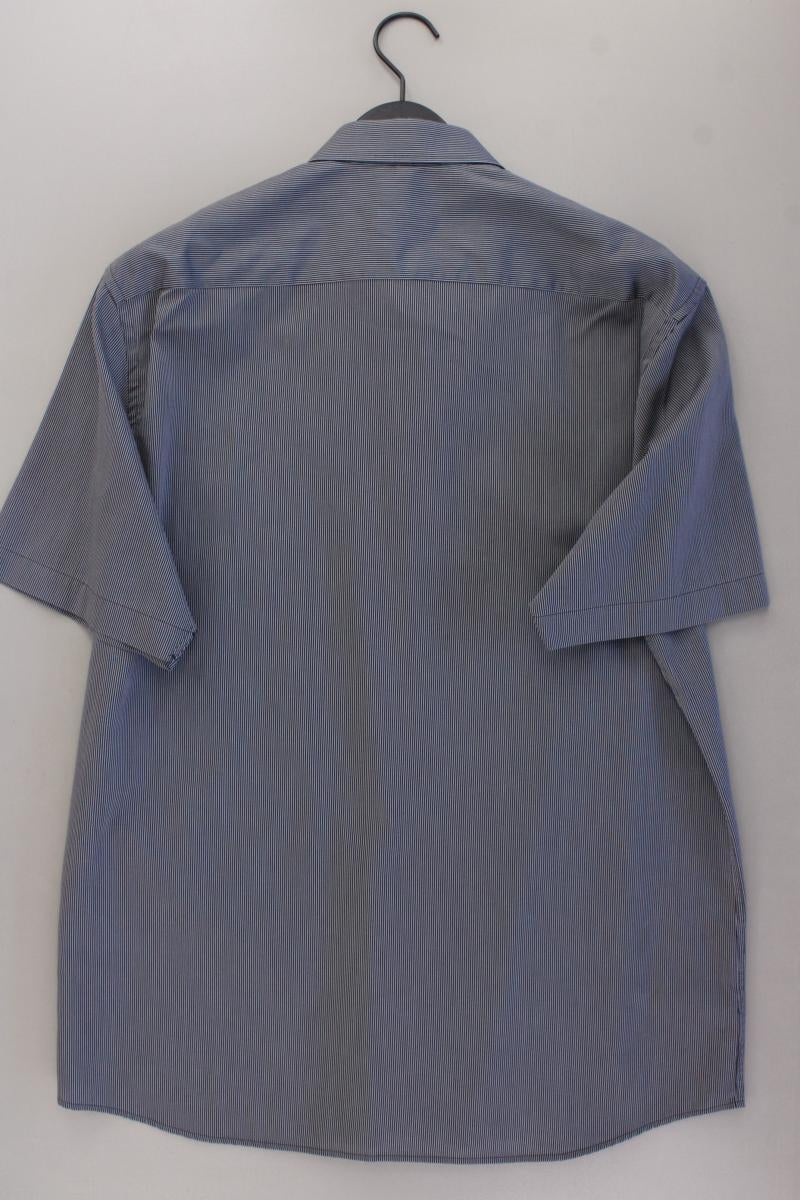 Eterna Kurzarmhemd für Herren Gr. Hemdgröße 43 gestreift schwarz aus Baumwolle