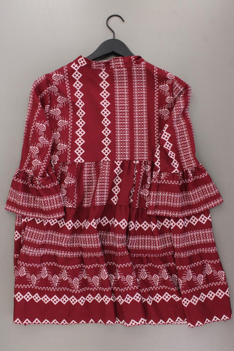 Midikleid Gr. OneSize neuwertig 3/4 Ärmel rot aus Polyester