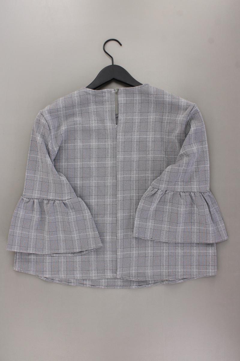 Oversize-Bluse Gr. M hahnentritt 3/4 Ärmel grau aus Baumwolle