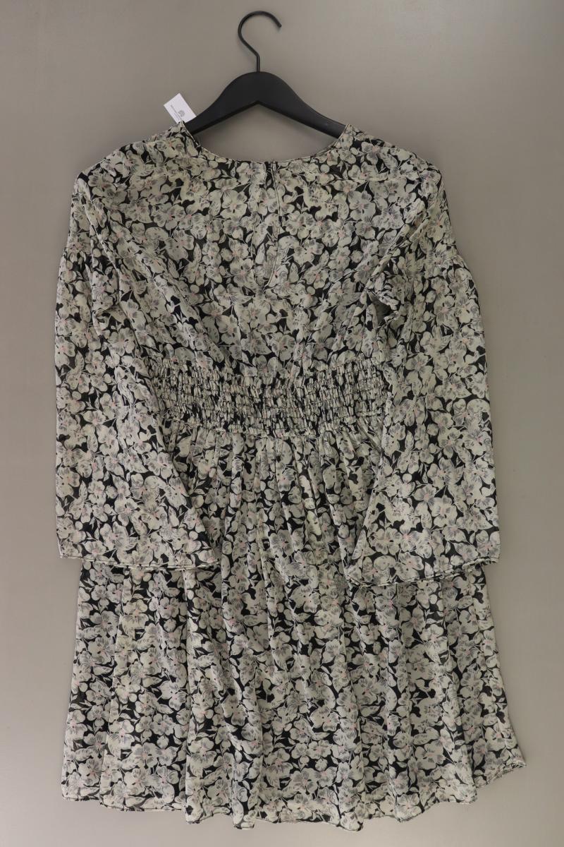 Zara Langarmkleid Gr. S mit Blumenmuster grau