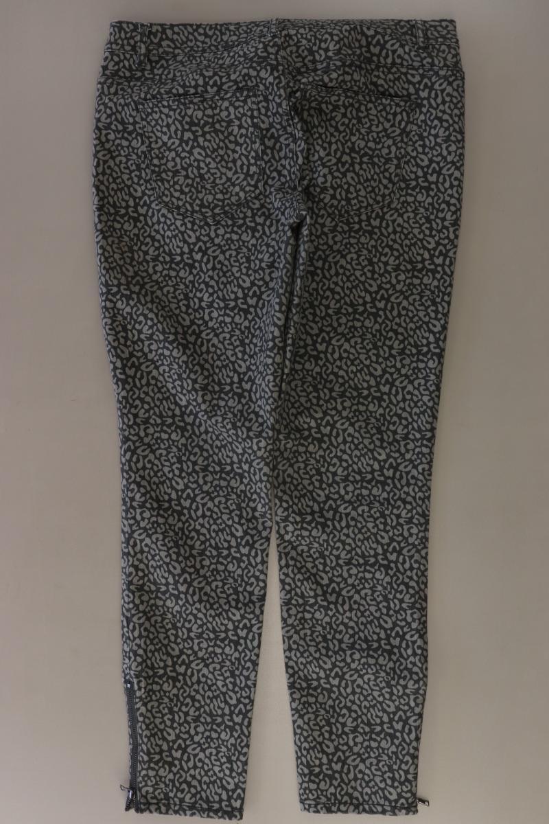 Esprit Hose Gr. 40 mit Tierdruck grau aus Baumwolle