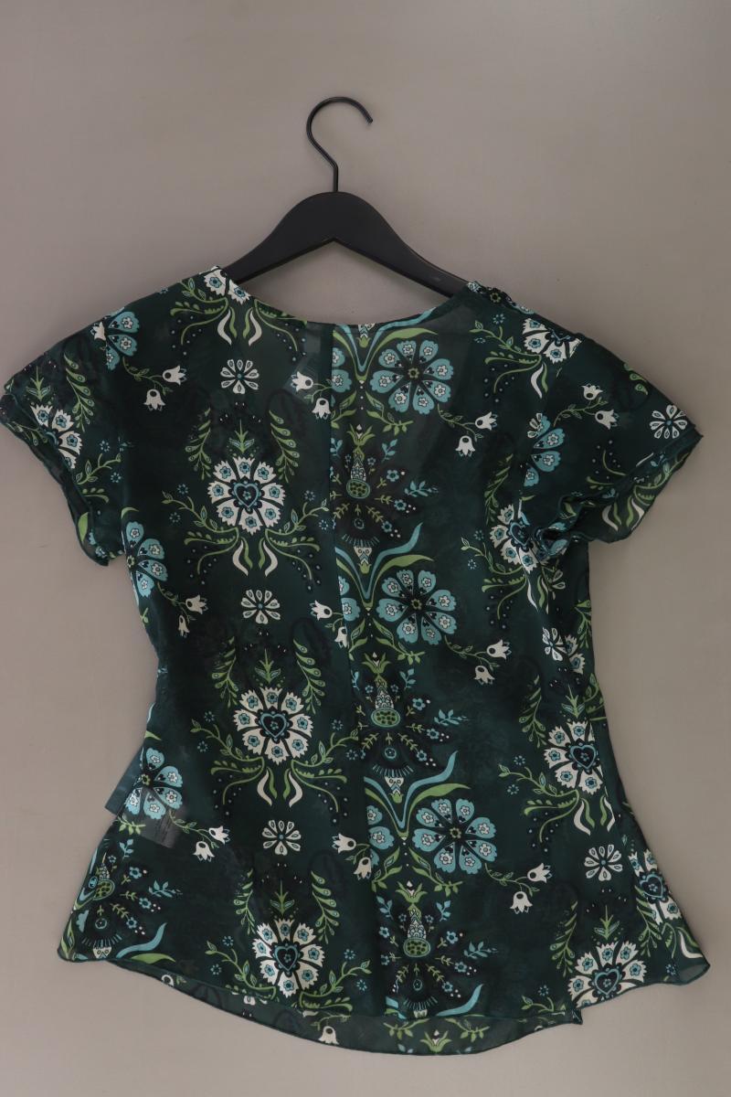Tom Tailor Y2K Bluse Gr. 36 mit Blumenmuster Kurzarm grün aus Polyester