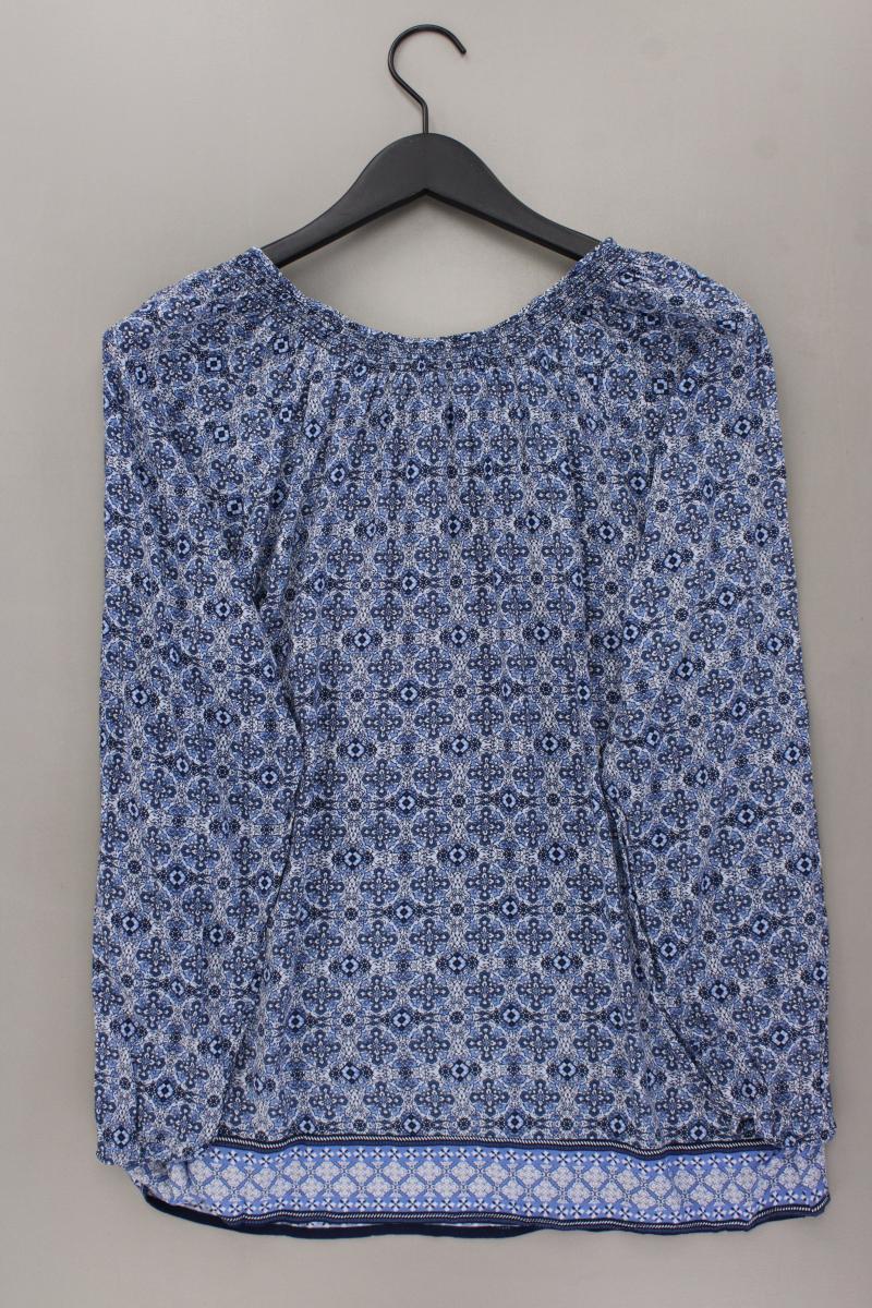 Tom Tailor Langarmbluse Gr. 44 mit Carmen-Ausschnitt blau aus Viskose
