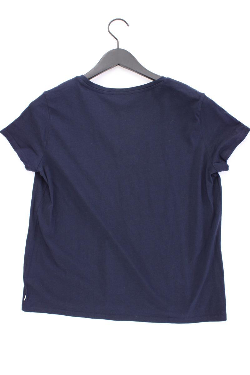 Tom Tailor (Denim) Shirt mit V-Ausschnitt Gr. XL Kurzarm blau aus Baumwolle