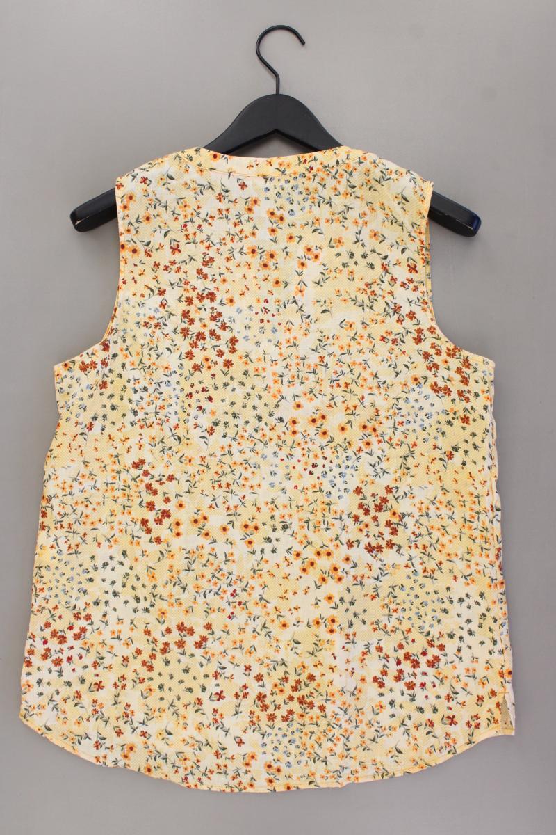 s.Oliver Leinenbluse Gr. 40 mit Blumenmuster Ärmellos gelb
