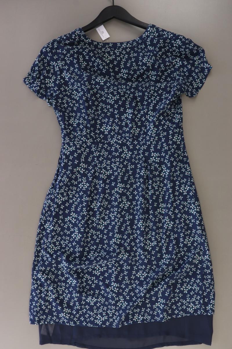Esprit Kurzarmkleid Gr. 36 mit Blumenmuster blau aus Polyester