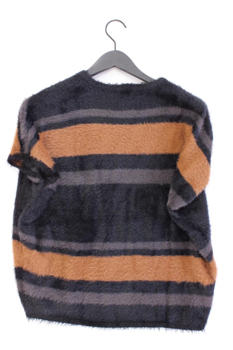 Le Comte Strickjacke Gr. 36 gestreift Kurzarm schwarz aus Polyamid