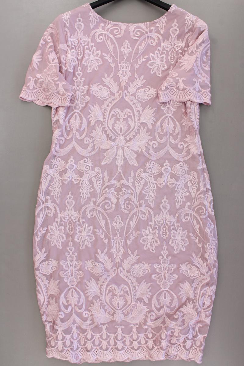 Mona Spitzenkleid Gr. 42 neuwertig Kurzarm rosa aus Polyester