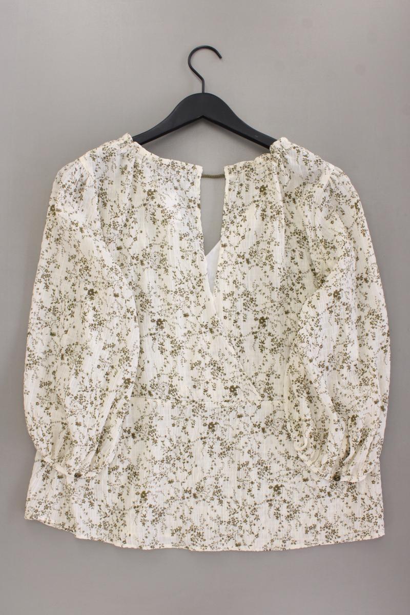 Kriss Sweden Classic Bluse Gr. XL mit Blumenmuster 3/4 Ärmel creme aus Polyester