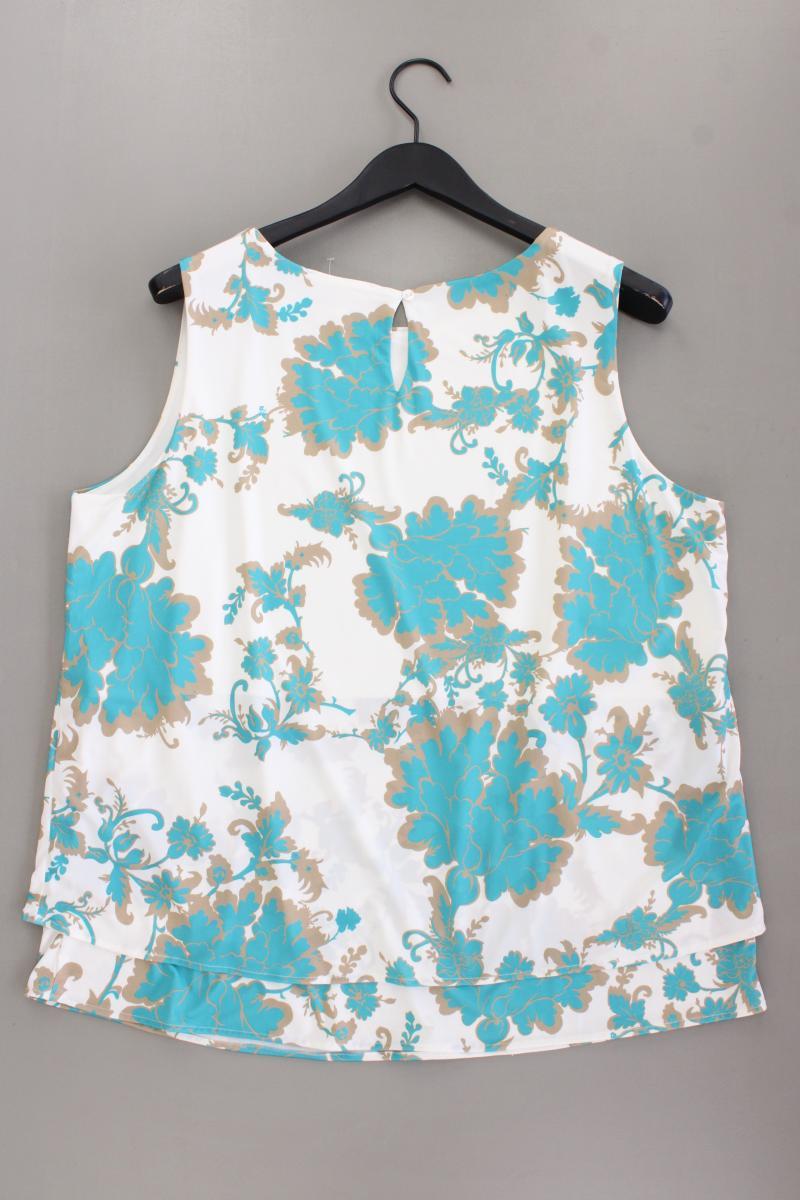 Pfeffinger Trägertop Gr. 50 mit Blumenmuster neuwertig türkis aus Polyester