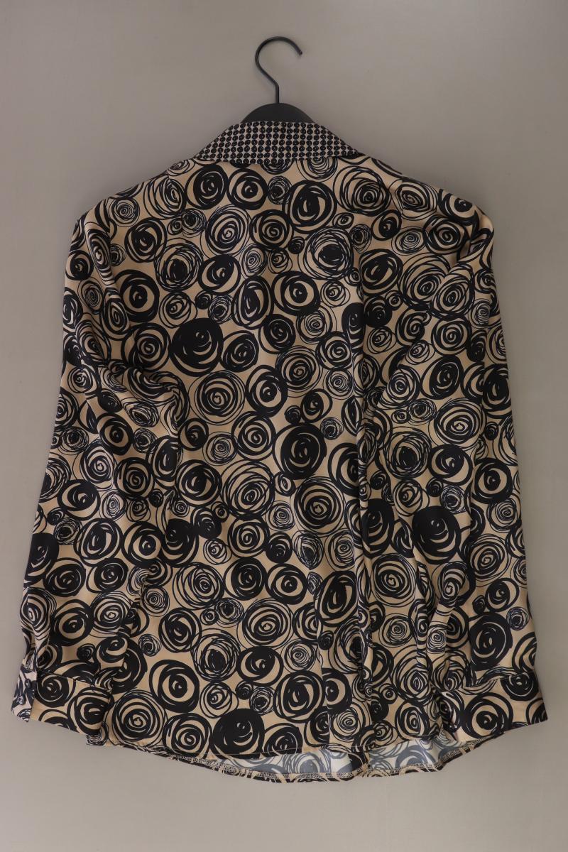 Mona Bluse mit Rosenmuster Gr. 46 Langarm braun aus Polyester