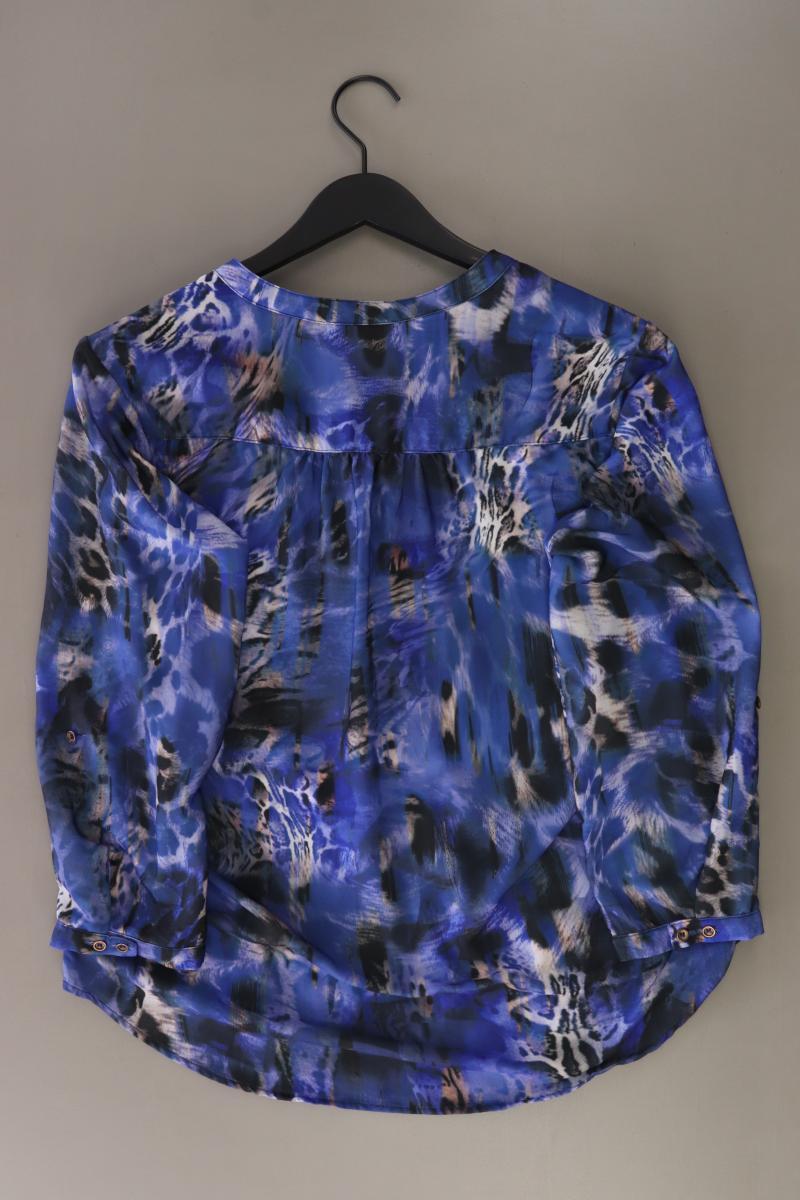 Dine n Dance Oversize-Bluse Gr. 38 mit Tierdruck 3/4 Ärmel blau aus Polyester