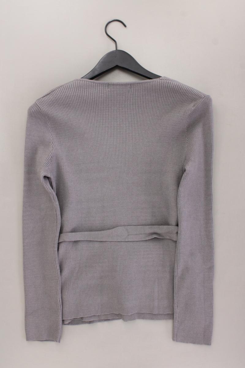 New Look Shirt mit V-Ausschnitt Gr. L Langarm grau aus Viskose