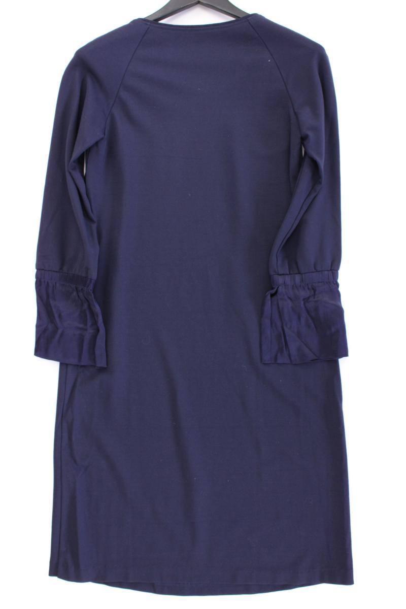 Langarmkleid Gr. 38 blau aus Baumwolle