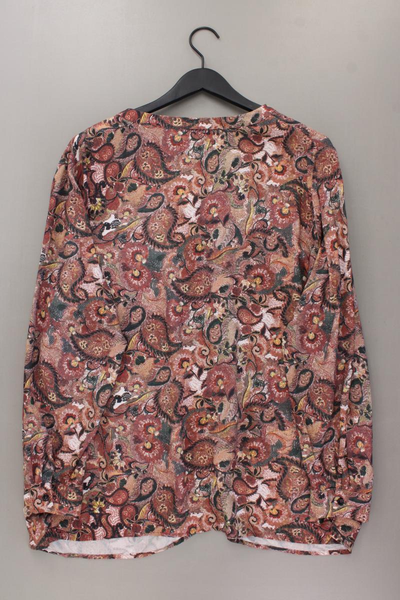 Mona Langarmbluse Gr. 52 mit Paisleymuster neuwertig braun aus Viskose