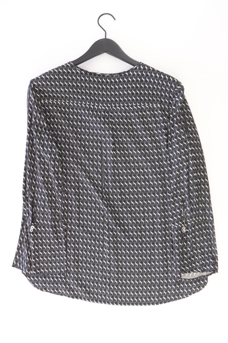 MAC Langarmbluse Gr. 44 geometrisches Muster grau aus Viskose