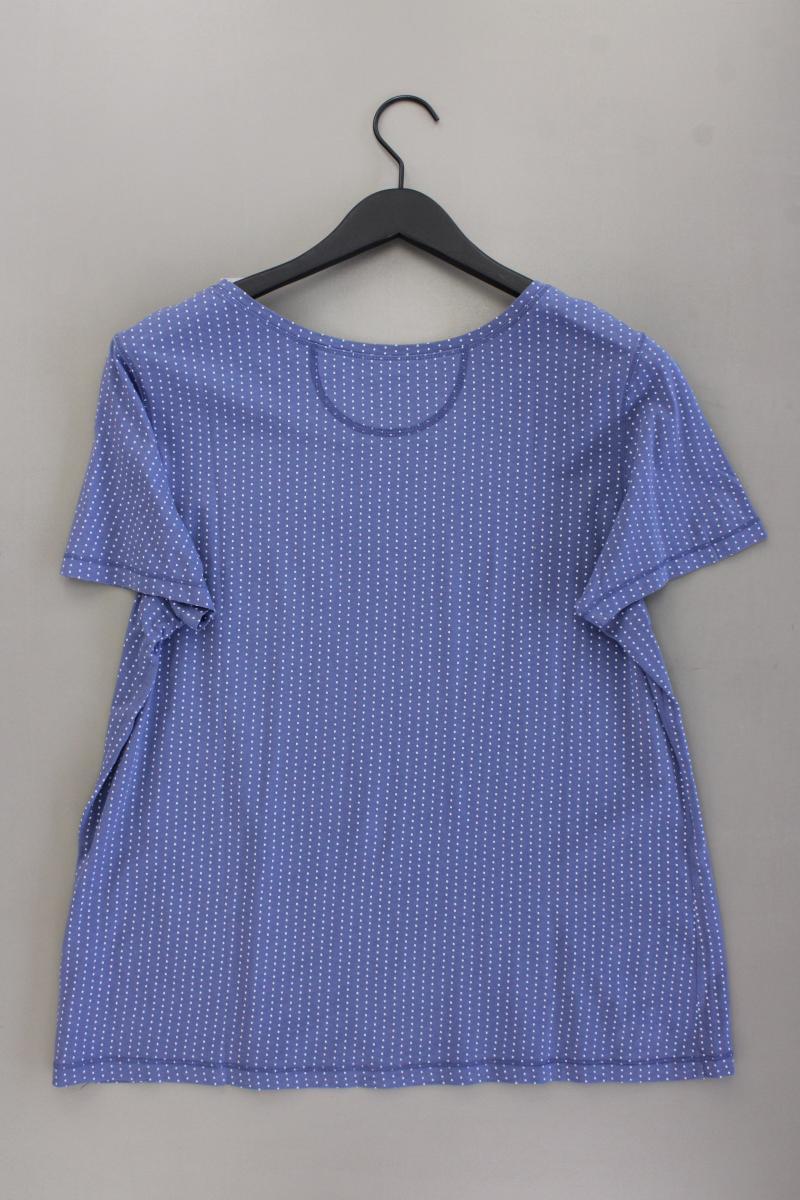 Maas Natur T-Shirt Gr. 44 gepunktet Kurzarm blau aus Baumwolle