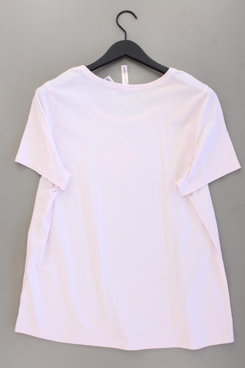 sheego Printshirt Gr. 44/46 Kurzarm rosa aus Baumwolle