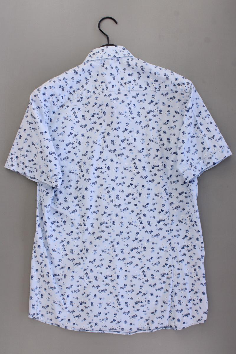 Olymp Kurzarmhemd für Herren Gr. Hemdgröße 41 mit Blumenmuster blau