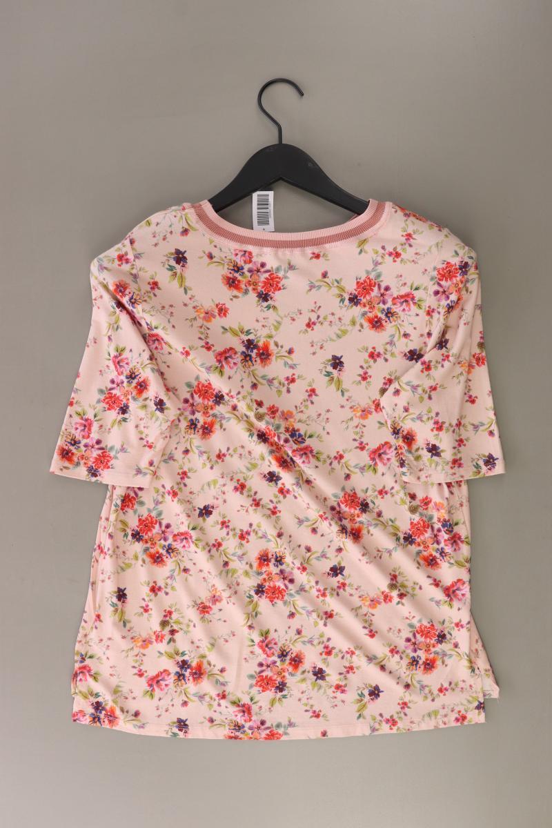Street One Kurzarmbluse Gr. 36 mit Blumenmuster rosa aus Viskose