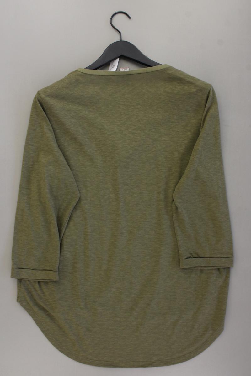 Qiero! Shirt mit V-Ausschnitt Gr. 44 neuwertig 3/4 Ärmel olivgrün aus Baumwolle