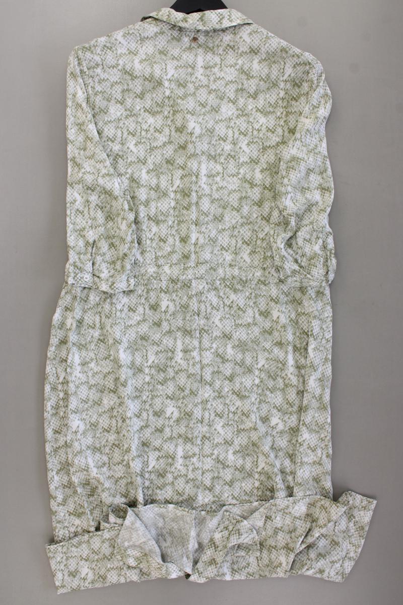 Taifun Midikleid Gr. 42 neuwertig mit Gürtel 3/4 Ärmel olivgrün aus Viskose