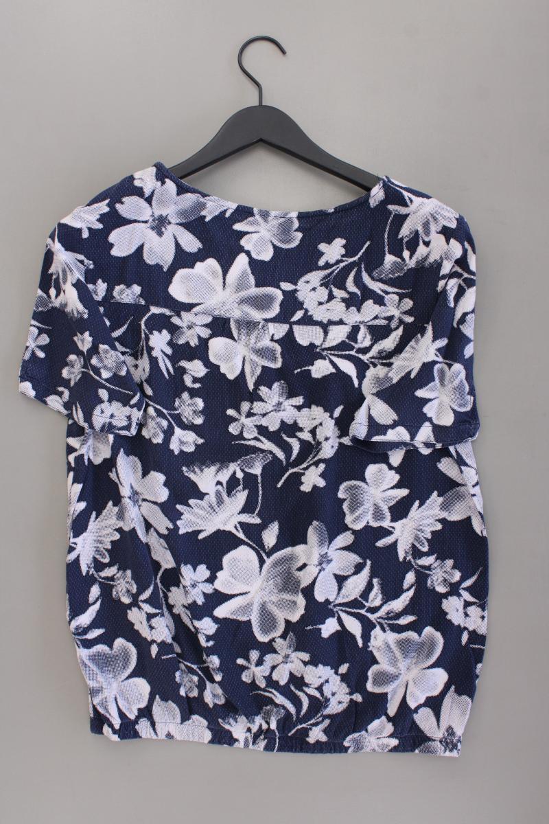 Cecil Kurzarmbluse Gr. S mit Blumenmuster blau aus Viskose