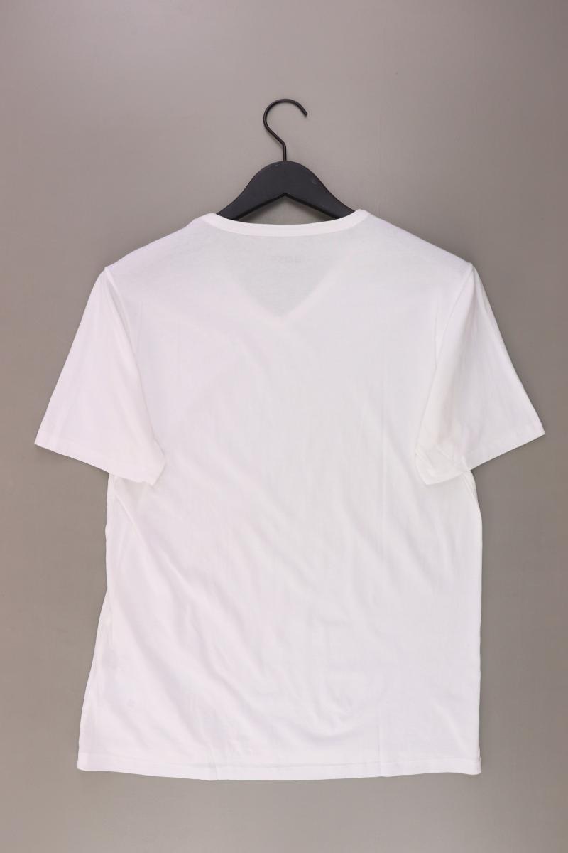 BOSS by Hugo Boss Shirt mit V-Ausschnitt für Herren Gr. L Kurzarm weiß