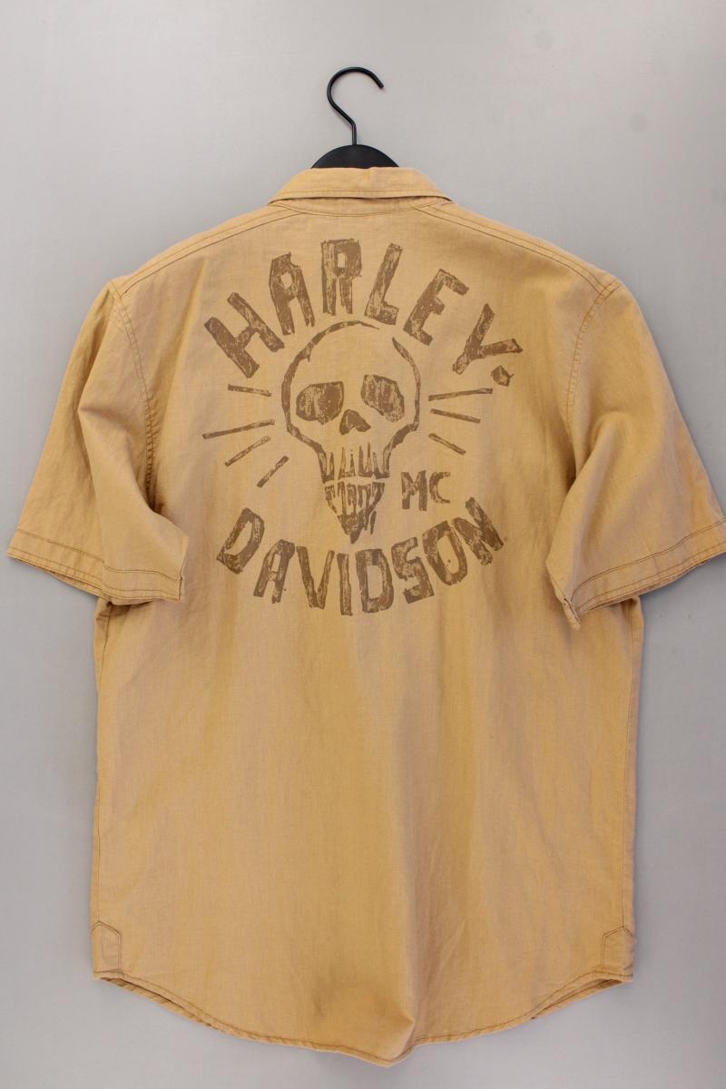 Harley Davidson Kurzarmhemd für Herren Gr. M neuwertig braun aus Baumwolle