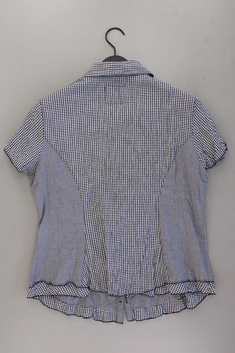 Biba Karobluse Gr. 42 kariert Kurzarm schwarz aus Baumwolle