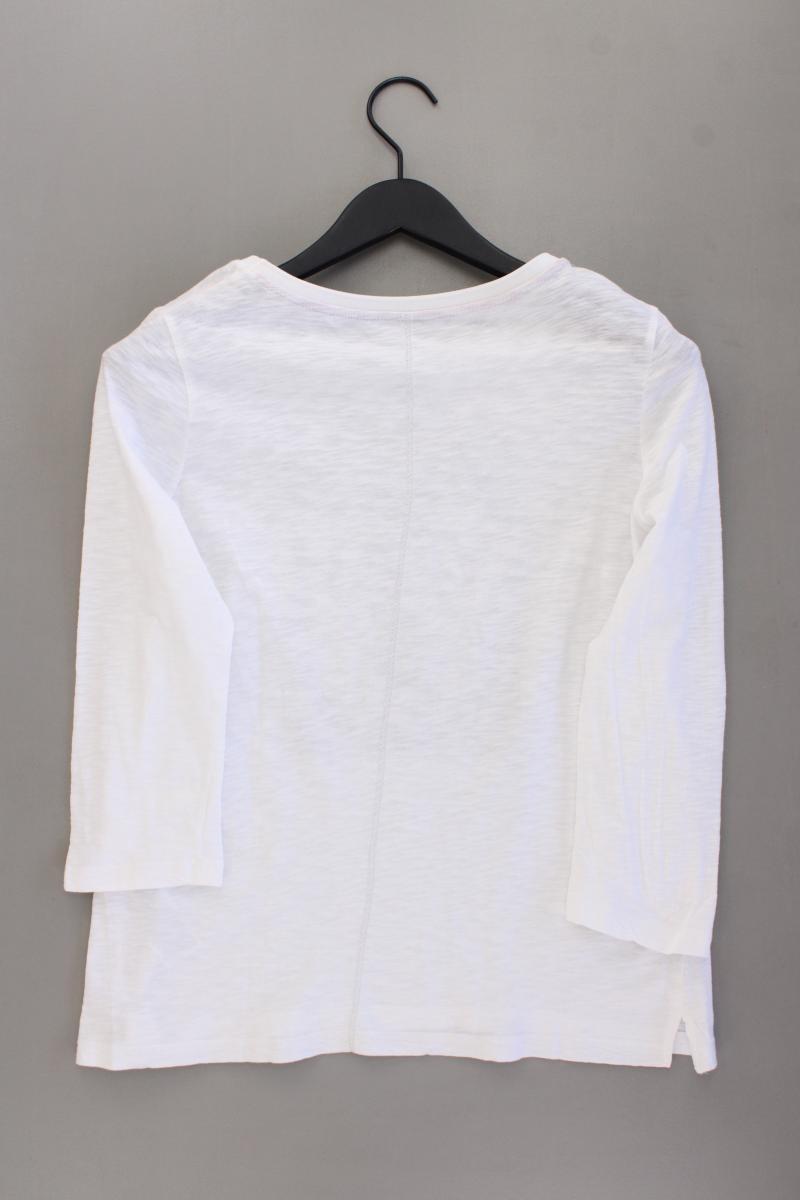 comma, Classic Shirt Gr. 40 3/4 Ärmel mit Pailletten weiß aus Baumwolle