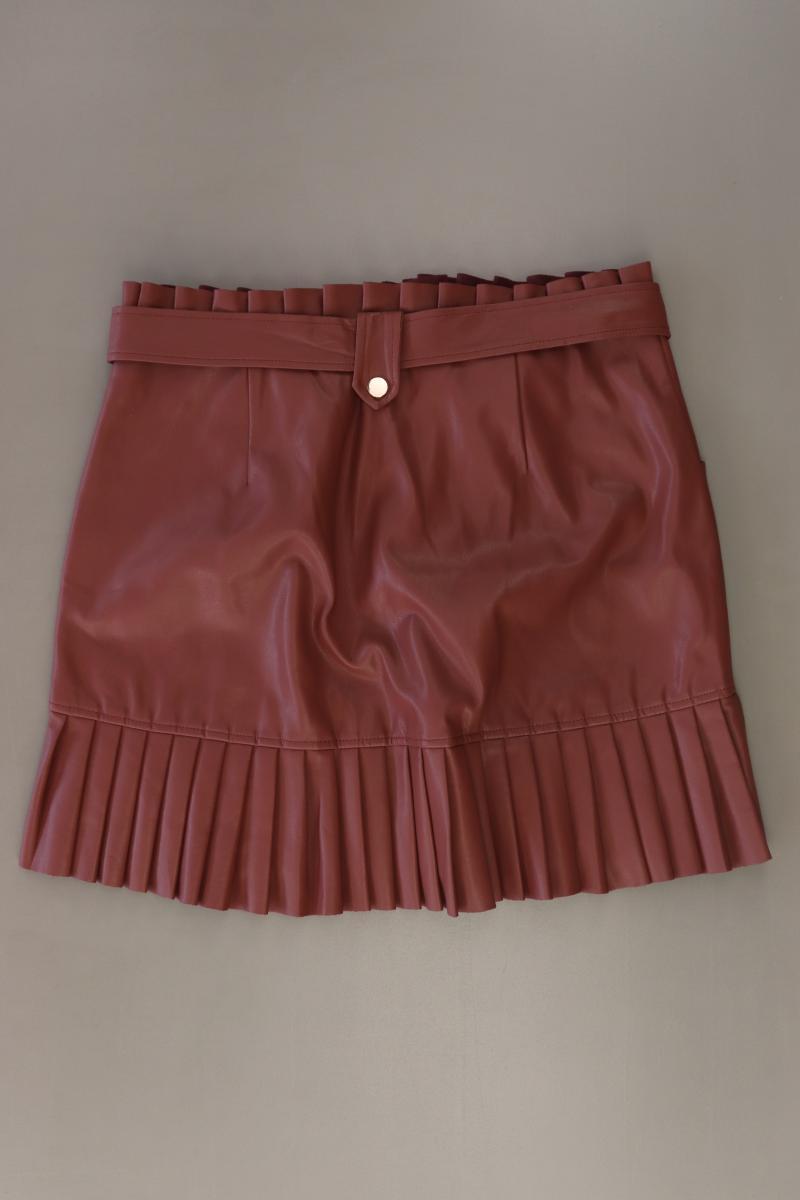 Zara Kunstlederrock Gr. L rot aus Polyacryl