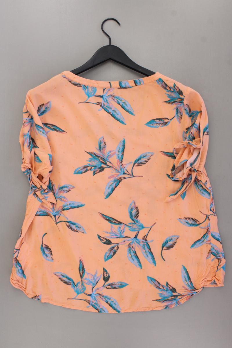 Cecil Kurzarmbluse Gr. XL mit Blumenmuster neuwertig orange aus Viskose