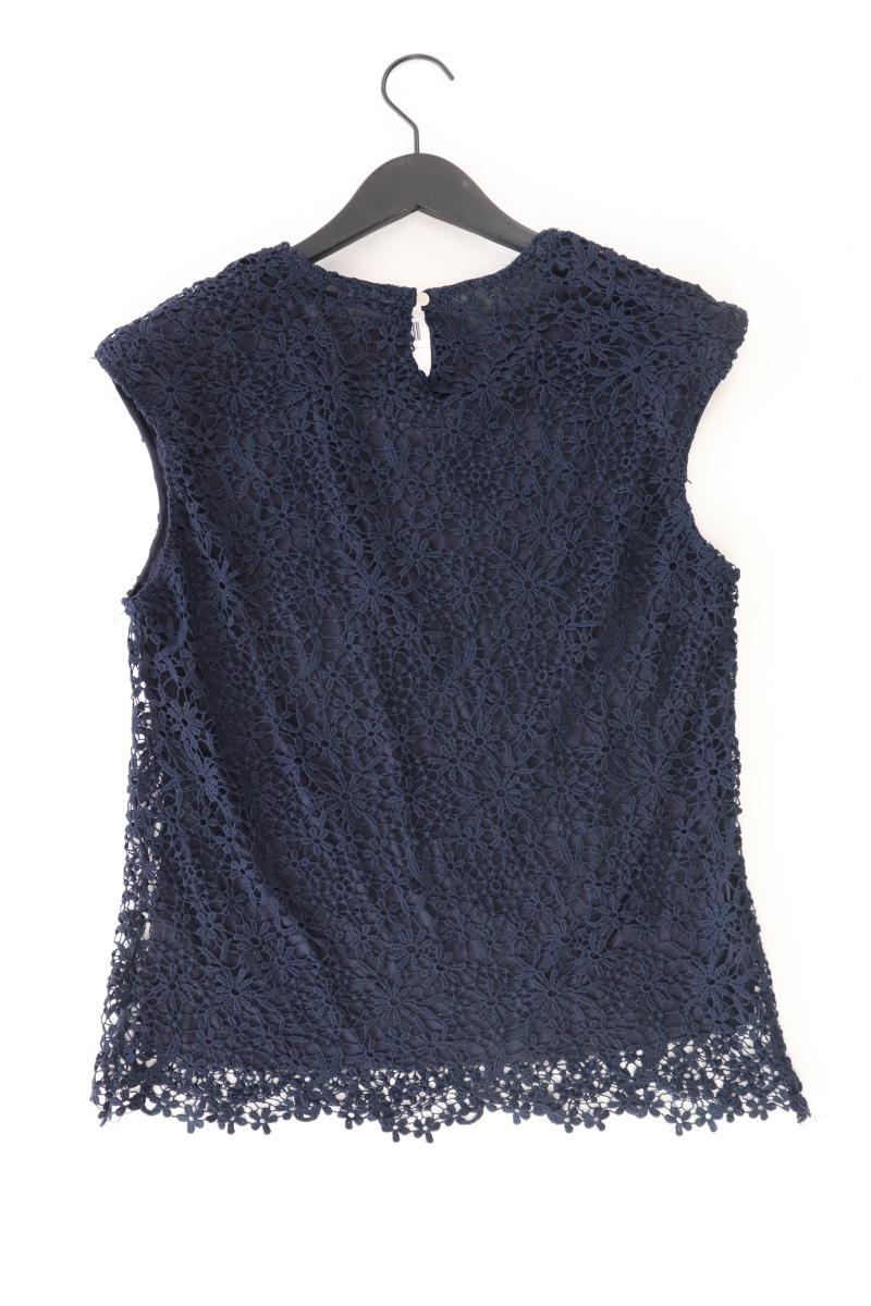 Luxzuz Shirt mit Spitze Gr. L mit Blumenmuster Kurzarm blau aus Polyester