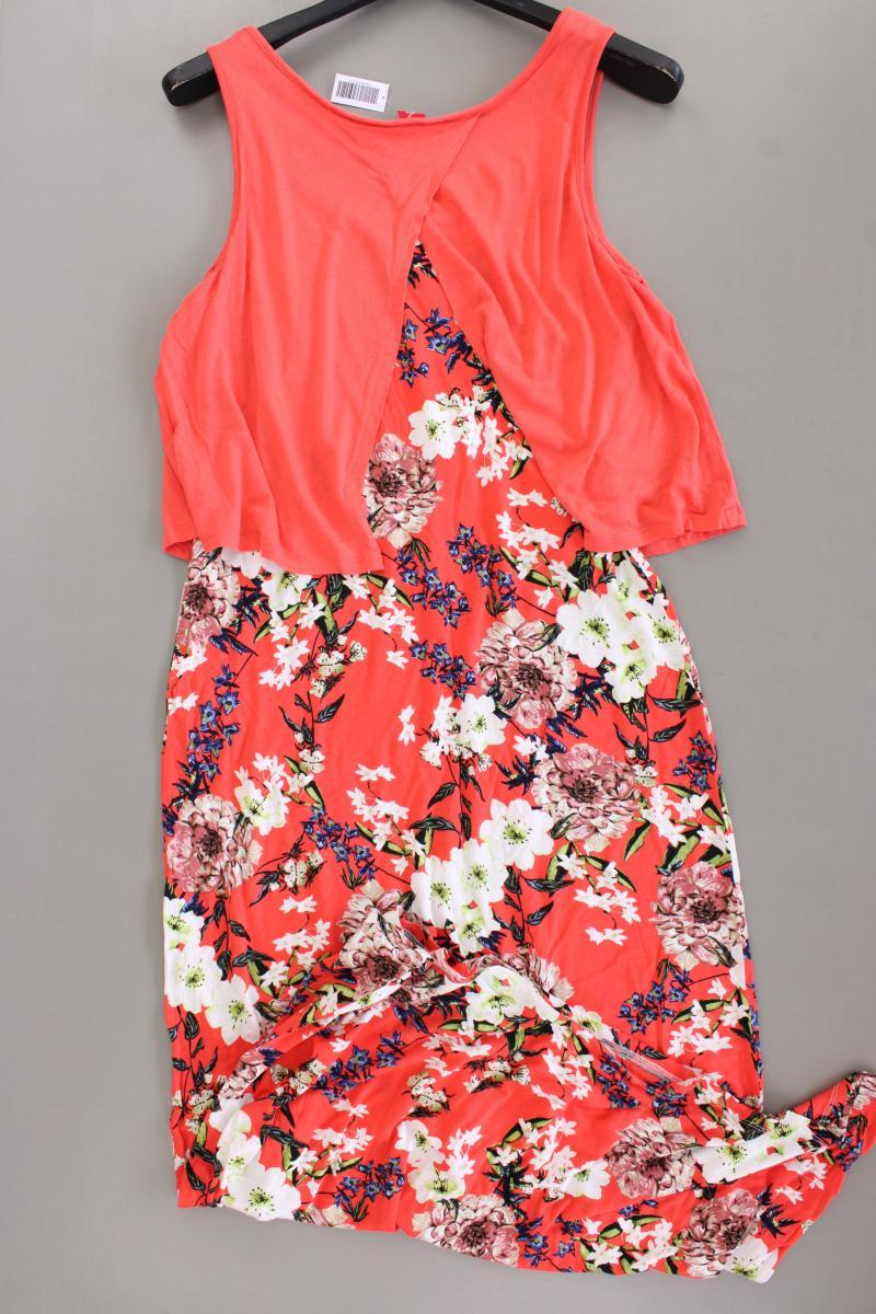 s.Oliver Trägerkleid Gr. 42 mit Blumenmuster orange aus Viskose