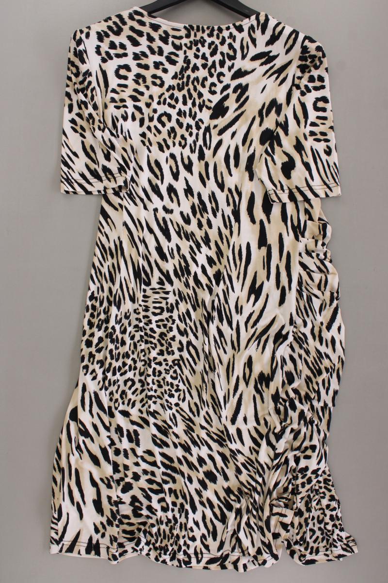 Nina Leonard Kleid Gr. XL mit Tierdruck Kurzarm braun aus Polyester