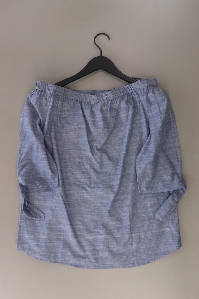 Modström Schulterfreie Bluse Gr. M 3/4 Ärmel mit Carmen-Ausschnitt blau
