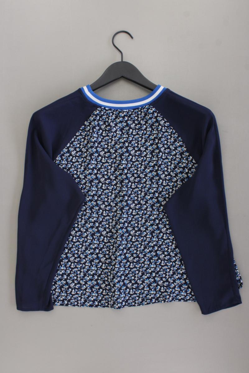 H&M Langarmbluse Gr. 36 mit Blumenmuster neuwertig blau aus Polyester