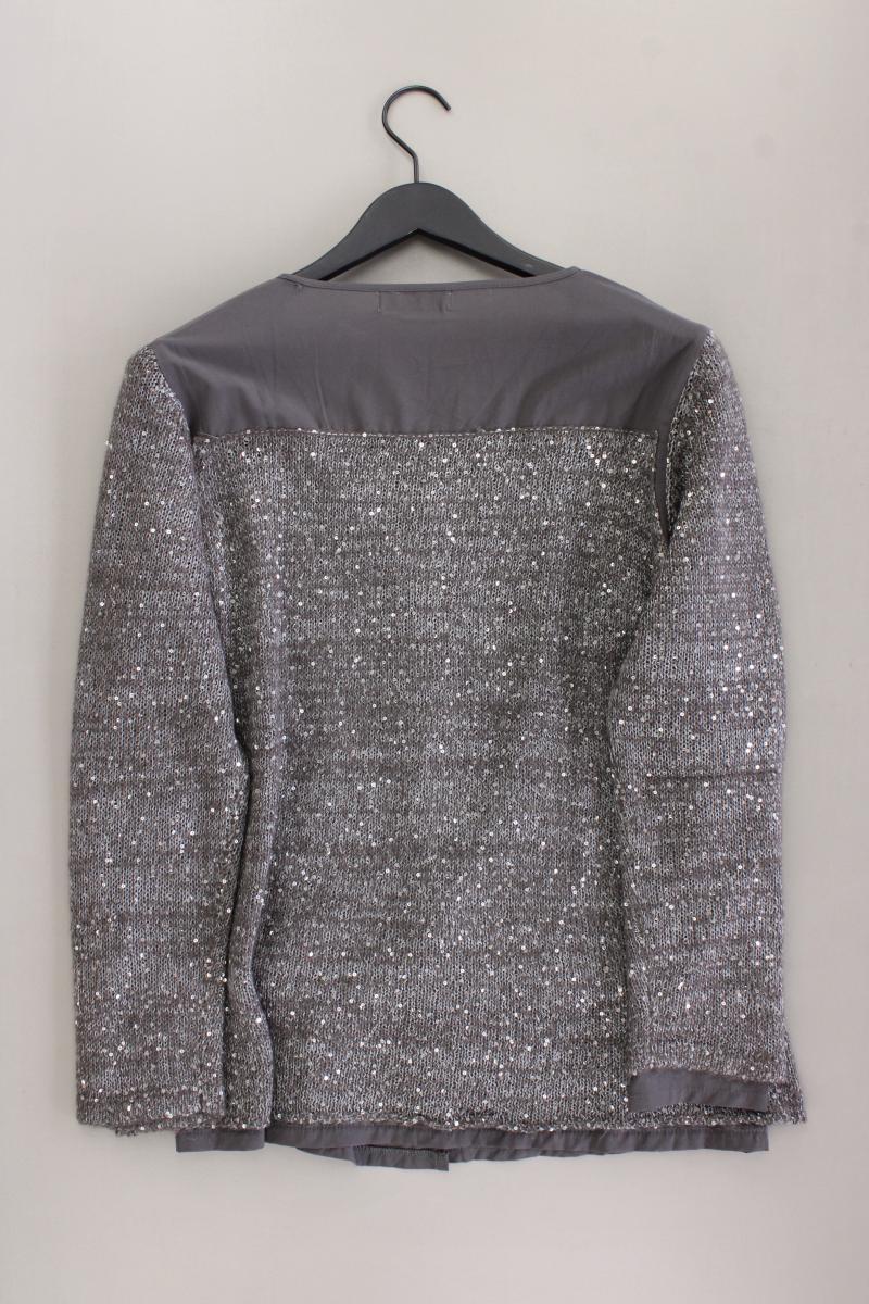 Judith Williams Strickjacke Gr. 46 Langarm mit Pailletten grau aus Polyester