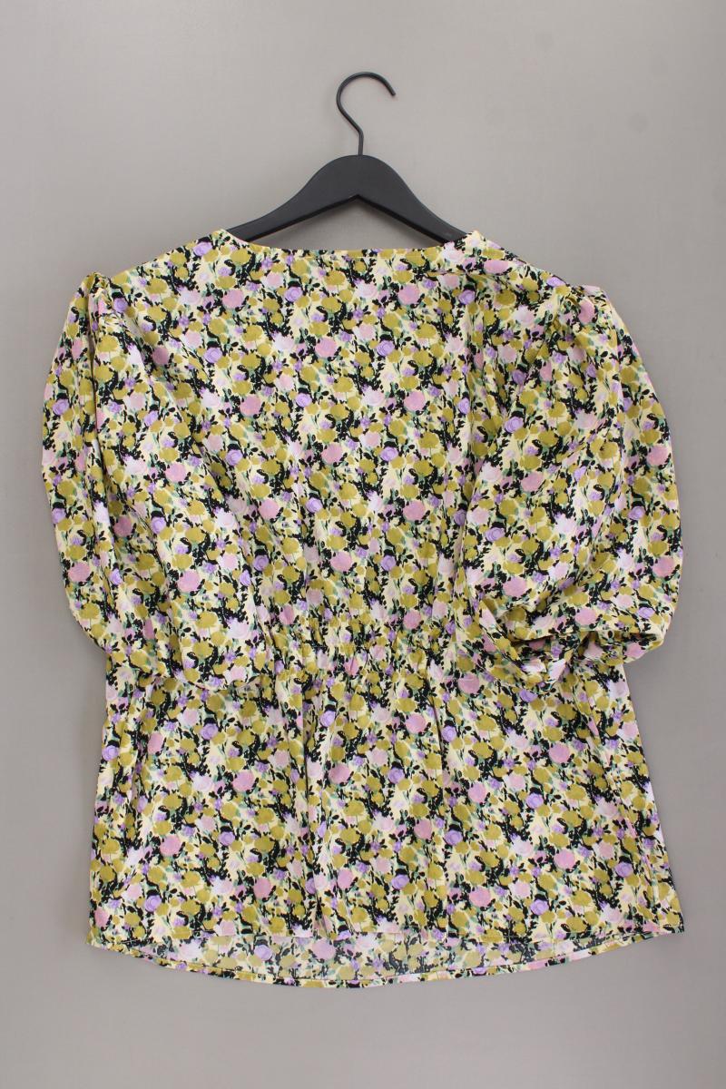 Jana Ina Fashion Kurzarmbluse Gr. 48 mit Blumenmuster neuwertig mehrfarbig