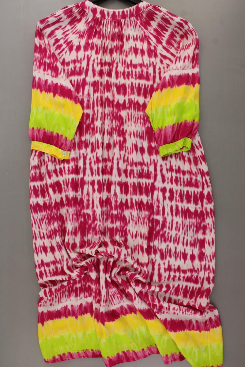 Midikleid Gr. 46 mit Batikmuster 3/4 Ärmel pink aus Viskose