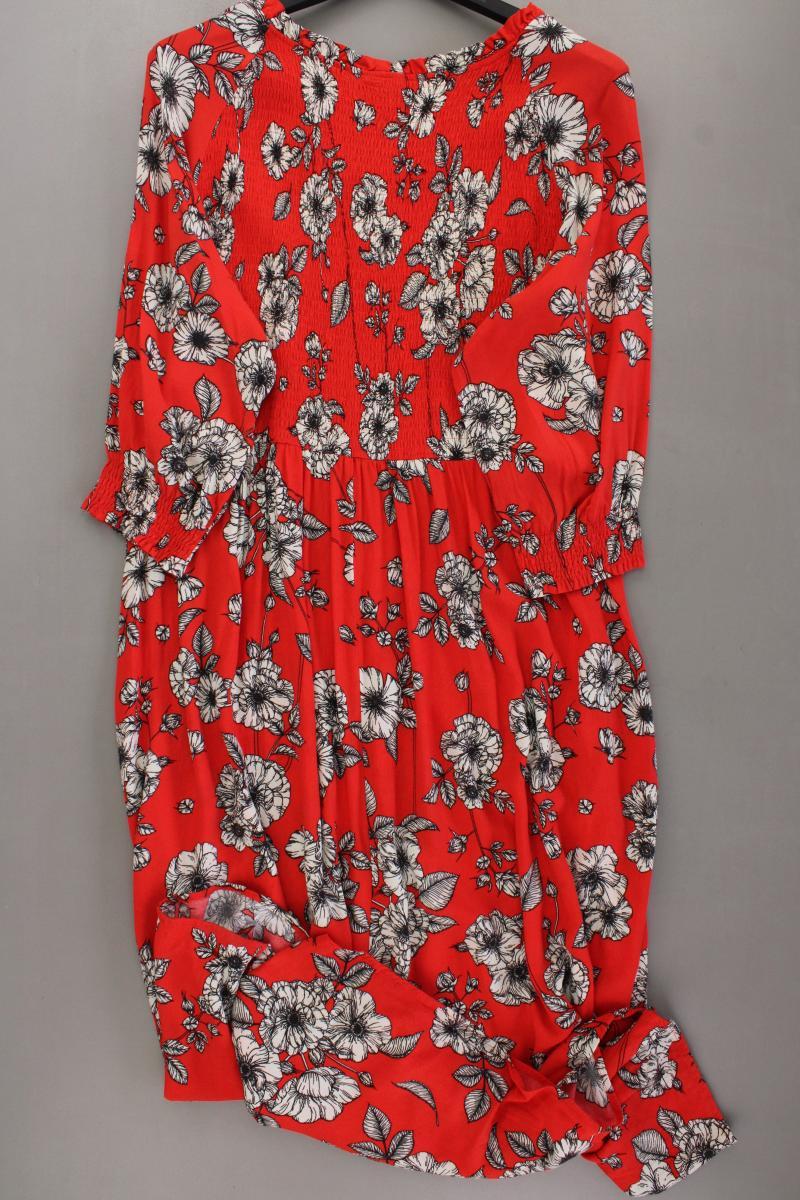 Zizzi Maxikleid Gr. 46 mit Blumenmuster 3/4 Ärmel rot